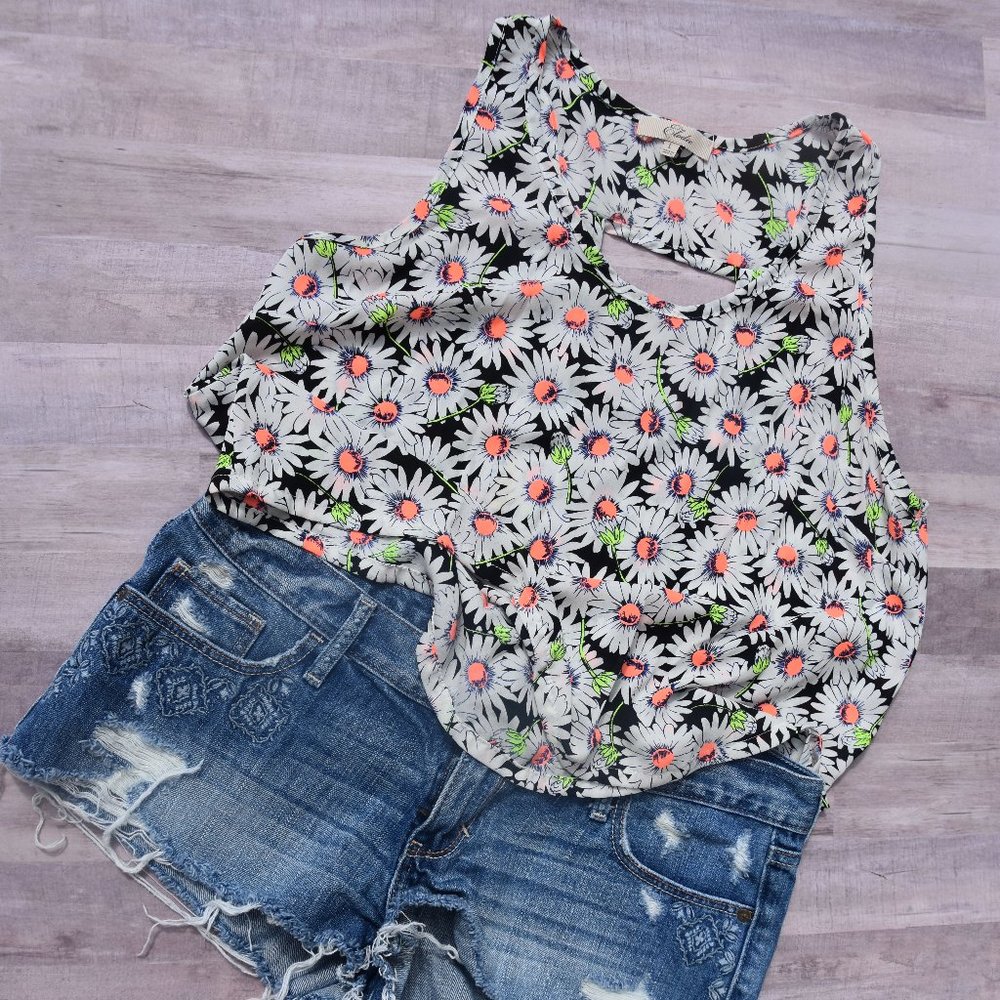 Floral Tank Top Crop Blouse